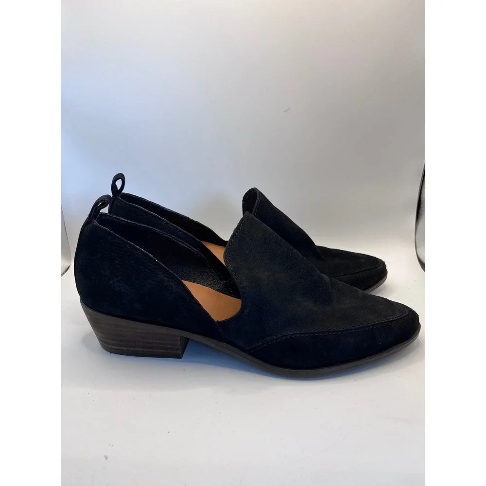 Lucky Brand Basel Black Leather Side Cutout Pointed Toe Ankle Booties Men's 9